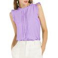 thumbnail image 1 of INSPIRE CHIC Women's Sleeveless Blouse Ruffled Pleated Wear-to-Work Chic Blouse M Lavender, 1 of 8