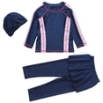 thumbnail image 1 of Hiiyo Girls Full Cover Swimwear Long Sleeve Rash Guard Pants Hat Bathing Suit, Sizes 2-15, 1 of 1