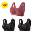 thumbnail image 3 of Bigersell Snap Front Bra 3pcs Full-Figure Bra Style R-83 Breathable Push-Up Bras Pack R-83-wine, 3 of 9