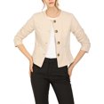 thumbnail image 1 of INSPIRE CHIC Women's Lightweight Jacket Button Vintage Fall Short Jacket with Pockets M Beige, 1 of 8