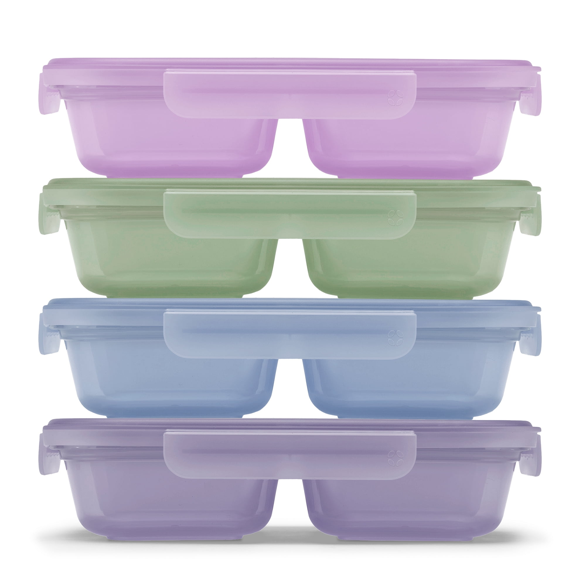 Ensemble de contenants à collation en plastique Ello Snap & Nest de 8 pièces de 2 tasses, Horizon Paste
