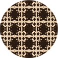 thumbnail image 1 of Ahgly Company Machine Washable Indoor Round Transitional Black Brown Area Rugs, 4' Round, 1 of 7