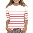 thumbnail image 1 of MeetoTime T-shirt pour Enfants, Mode, Couleur Unie, Imprimé, Manches 3/4, Col Rond, Hauts, Tout-Petits, Enfants, pour Garçons et Filles, 1 of 4