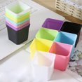 thumbnail image 3 of Flowerpots with Dish Ceramic, 10Pcs Gardening Succulent Small Square Pot Colorful Flower Pot Seedling Plastic Lightweight Practical Flower Pot, Flower Pots, 3 of 3