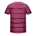 thumbnail image 4 of Qertyioot Chemises Hawaïennes pour Hommes en Solde, Col Rond Rayé Imprimé Pull Entraînement Physique Manches Courtes, 4 of 5