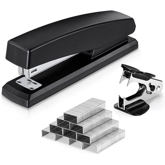 Deli Stapler, Desktop Stapler, Office Stapler, 20 Sheet Capacity, Includes 1000 Staples and Staple Remover, Black