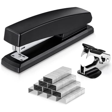 Deli Stapler, Desktop Stapler, Office Stapler, 20 Sheet Capacity, Includes 1000 Staples and Staple Remover, Black