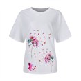 thumbnail image 4 of T-shirts d'Été Décontractés pour Femmes, Col Rond, Manches Courtes, T-Shirt Graphique Tendance, Basique, Confortable, Coupe Ample, Chemisiers pour Femmes, Chandail, 4 of 6