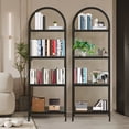 thumbnail image 4 of 4-Tier Arched Bookshelf, Industrial Style Open Bookcase with Metal Frame, Freestanding Display Shelving Unit for Living Room, Bedroom, Office Storage, 4 of 9