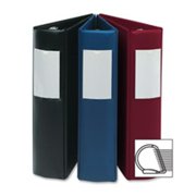 D-Ring Binder with Label Holder, Hvy-Dty, 4 in., Red
