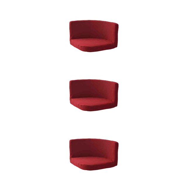 Ruiboury Chair Cover Wide Application And Made With Polyester Any Occasion Trilateral Chair Covers Cover Chairs Soft And Durable Wine red 3Set