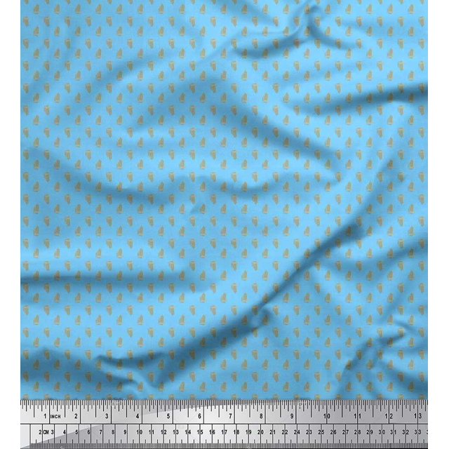 Soimoi Polyester Crepe Fabric Artistic Floral Decor Fabric Printed Yard 42 Inch Wide