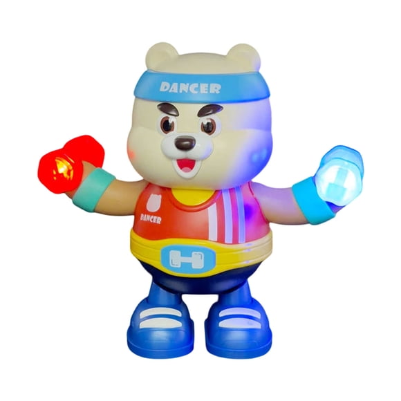Hearth & Gear Fitness Bear Toy Sports Lighting Music Cute And Portable Dance Bear Toy Robot For Children Keys for Dogs Musical Piano Carpet Trombetta Coffee Balloon Fart Fence Games 2 Years Games Girl