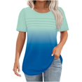 thumbnail image 2 of TNDBKQWR T-Shirts Pas Chers pour Femmes Hauts d'Été pour Dames Chemisiers pour Femmes T-Shirts à Col Rond pour Femmes Haut Mignon Hauts d'Entraînement pour Femmes, Multicolore-7, P, 2 of 5