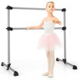 thumbnail image 1 of Goplus 4FT Portable Double Freestanding Ballet Barre Dancing Stretching Silver, 1 of 10