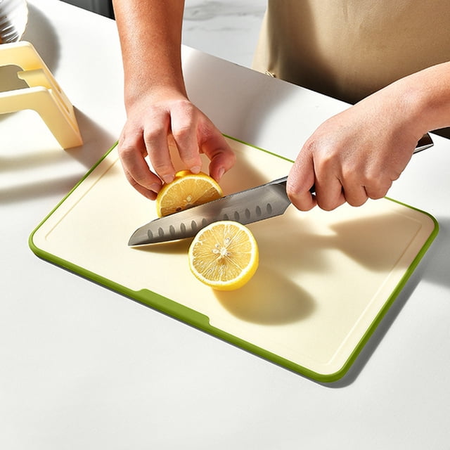 Plastic Cutting Board Non-Slip Kitchen Chopping Board for Vegetables Meat Fruits Dishwasher Safe Durable Food Grade Prep Board Easy Grip Edge Portable Lightweight Compact for Home Restaurant Use