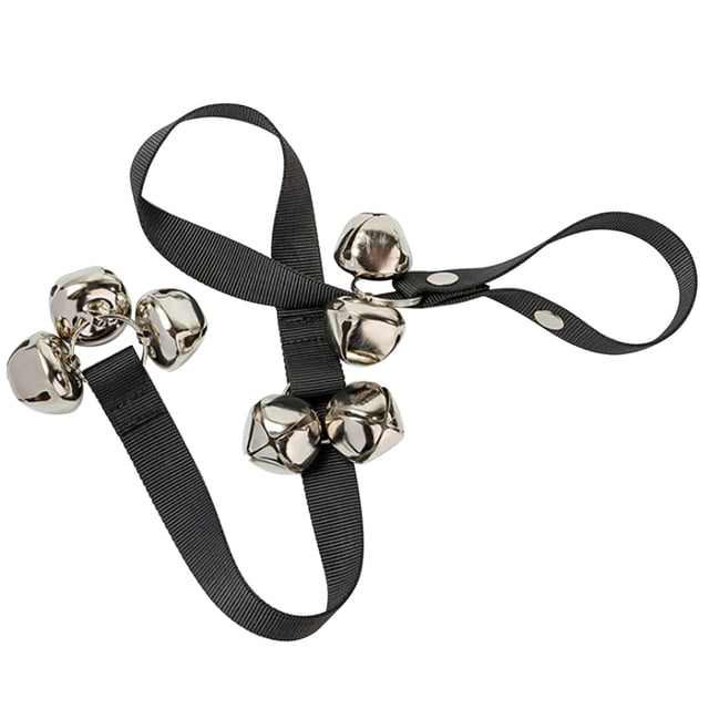 Adjustable Nylon Pet Doorbell Rope with 7 Metal Bells - Heavy Duty Potty Training Bell for Dogs & Cats, Hanging Toilet Training Aid for Pets, 31-33 Inch Length, Black, Durable Bite-Resistant Design