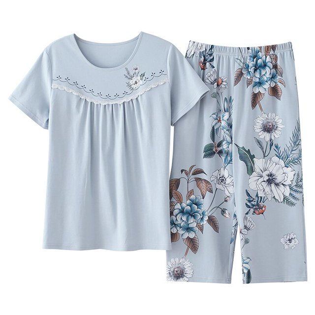 REDHOTYPE Fashion Print Pyjama Set Femmes 100% Coton Casual Home Pyjamas Plus Size Cool Short Sleeves M-XXXL Homewear