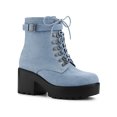 thumbnail image 1 of Unique Bargains Bottes de Combat à Cheville à Plateforme à Talon Épais pour Femmes, 1 of 8