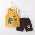 thumbnail image 2 of Birdeem Baby Summer Boy Cute Printed Round Neck Tank Shorts Suit, 2 of 12