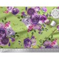 thumbnail image 2 of Soimoi Tissu Poly Georgette Feuilles et Imprimé de Fleurs de Roses, Tissu au Mètre, 52 Pouces de Large, 2 of 3