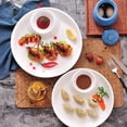 thumbnail image 2 of 1Pc Ceramic Food Plate Simple Food Serving Dish Dumpling Storage Plate (White), 2 of 8