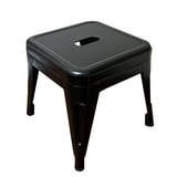 Homeworks 12" Black Metal Stool – Backless, 1-Pack, Indoor/Outdoor Use
