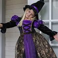 thumbnail image 4 of 2025 Girls Outfits&Set Witch Set Ropa De Niña For Witch Sweatpants Outfits For Teens Dress With Hat Clothes Purple For Clothes, 4 of 9
