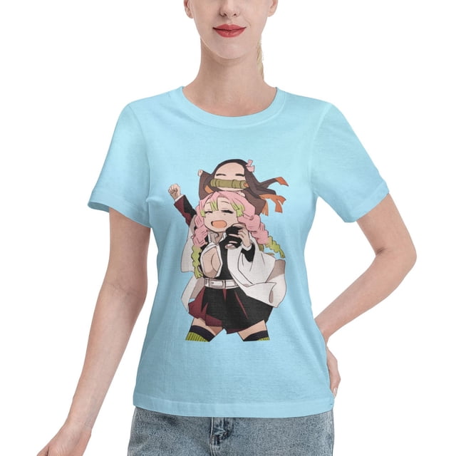 T-Shirt Basique à Manches Courtes pour Femmes Demon Slayer : Koiju et Nidouzi