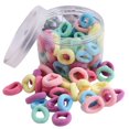 thumbnail image 1 of 100PCS Kids Ponytail Holders Solid Color Hair Ties Elastic Hair Bands with Box, 1 of 10