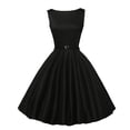 thumbnail image 1 of TopLLC Robe Sans Manches à Col Rond Femme Été Décontractée Robe Unie à Manches Courtes à Col Rond Taille Haute Grande Femme, 1 of 6