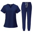 thumbnail image 3 of Nursing Scrub Set with Pockets V Neck Breathable Comfortable Soft Nurse Workwear M, 3 of 9