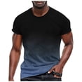 thumbnail image 1 of T-shirt de Sport d'Été pour Hommes avec Col à Revers Élégant et Design Dégradé 3D en Manches Courtes Col Rond pour Performance Quotidienne, 1 of 7