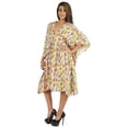 thumbnail image 3 of Moomaya Caftan Court pour Femmes, Robe de Nuit de Couverture, Robe Caftan, Manches Kimono, Tenue de Plage, 3 of 6