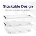 thumbnail image 3 of Superio Plastic Storage Bin with Lid, Box for Under Bed, Stackable Storage Container with Latch Closure (42 quart), 3 of 5