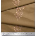 thumbnail image 2 of Soimoi Brown polyester Crepe Fabric Artistic Leaves Print Sewing Fabric Yard 52 Inch Wide, 2 of 3