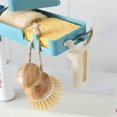 thumbnail image 4 of serony Faucet Sponge Holder Kitchen Bathroom Countertop Washing Towel Storage Rack Sink Space Saving Washcloth Organizer Shelf Blue, 4 of 9