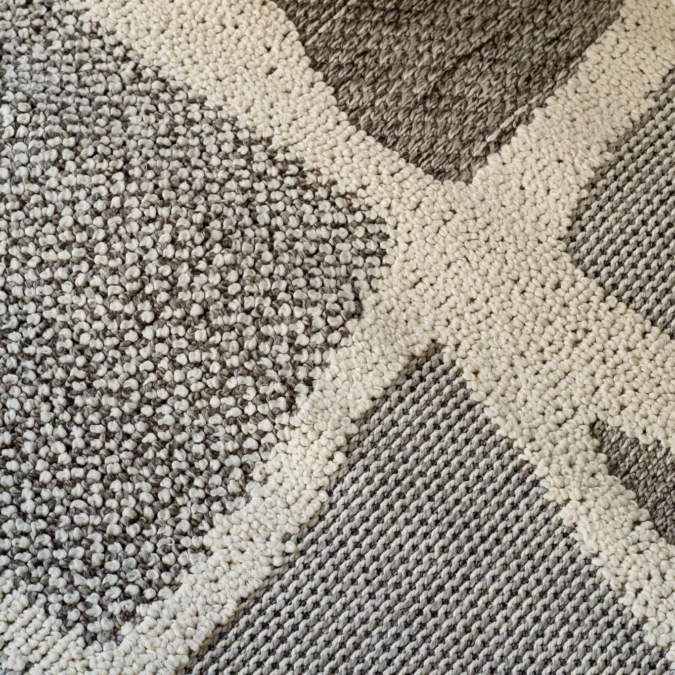 Tapis d'interieur exterieur abstrait Rug Branch Hogar, gris creme, moderne - Salon, chambre, salle a manger et cuisine