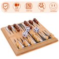 thumbnail image 4 of HLONK Mini Backgammon Strategic Board Game Toys Portable Small Chess Childrens Bamboo Desktop Travel, 4 of 5