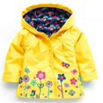 thumbnail image 1 of Huyghdfb Veste à Capuchon pour Petites Filles Fleurs Boutonnée Imperméable Coupe-Vent, 1 of 4