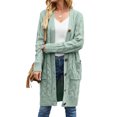 thumbnail image 2 of FOCUSNORM Women Juniors Cardigan, Solid Color Long Sleeve Sweater Coat with Pockets, 2 of 5