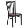 thumbnail image 1 of Bowery Hill Contemporary Restaurant Dining Chair in Black and Walnut, 1 of 9