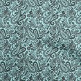 thumbnail image 1 of oneOone Polyester Spandex Aqua Blue Fabric Paisley Craft Projects Decor Fabric Printed By The Yard 56 Inch Wide-TM, 1 of 5