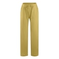 thumbnail image 4 of Timegard Cotton Linen Pants for Women Elastic Waist Drawstring Fall Travel Casual Pants with Pockets, 4 of 5