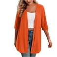 thumbnail image 1 of Timegard Cardigans for Women 1/2 Sleeve Open Front Lightweight Solid Color Casual Loose Jacket Tops, 1 of 7