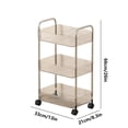 thumbnail image 3 of 3-Tier Rolling Storage Cart, Plastic Multi-Room Organizer, Easy Mobility, Versatile Design, for Kitchen Office Living Room, Space-Saving Storage, Compact Bench Top Organizer Hzhnb | Plastic, B, 3 of 3
