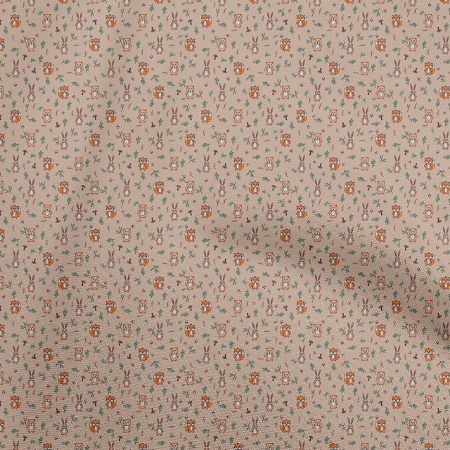 oneOone Polyester Spandex Light Brown Fabric Animal Craft Projects Decor Fabric Printed By The Yard 56 Inch Wide