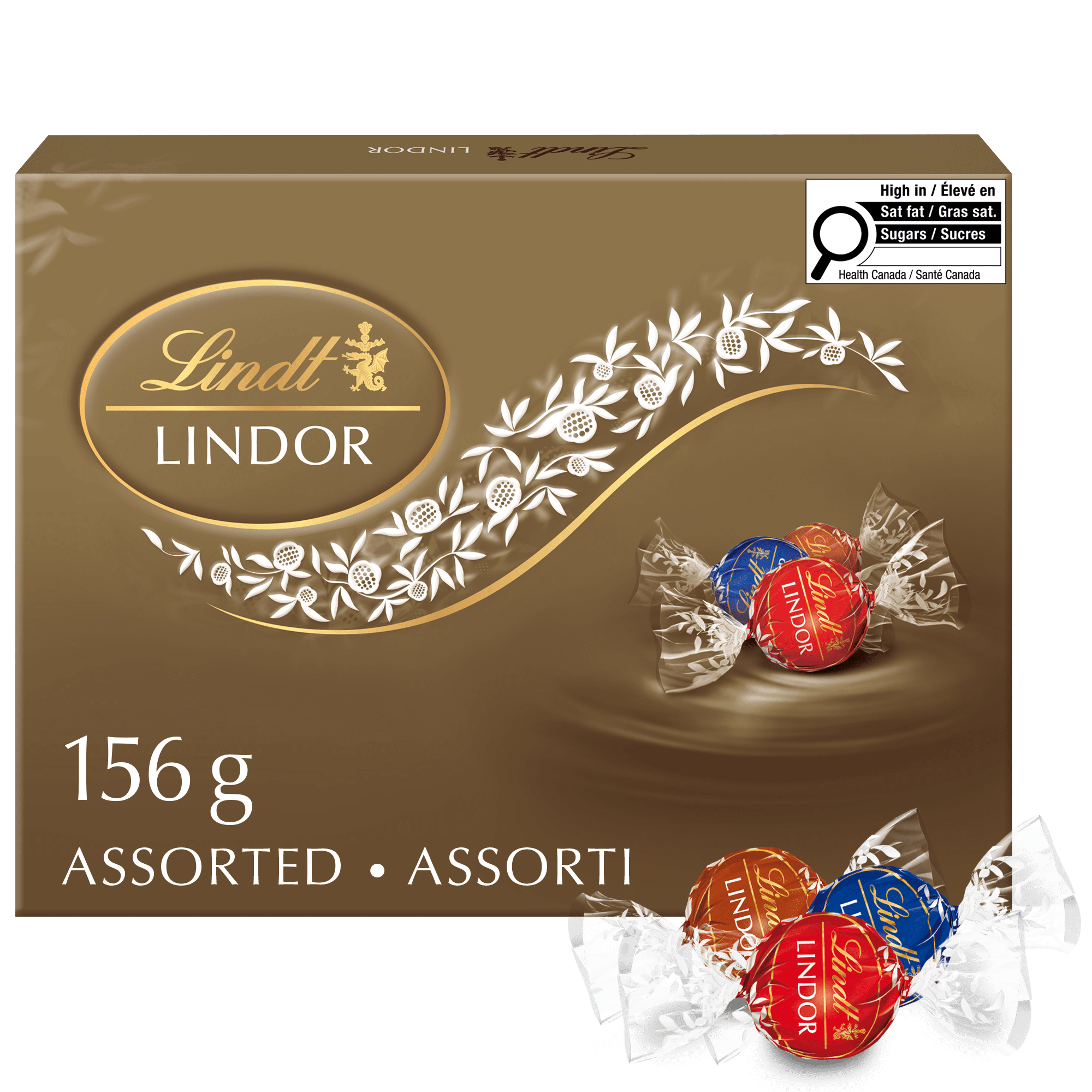 Lindt LINDOR Assorted Milk and Dark Chocolate Truffles, 156-Gram Box