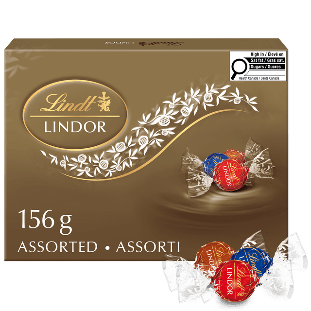 Lindt LINDOR Assorted Milk and Dark Chocolate Truffles, 156-Gram Box