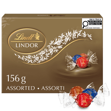 Lindt LINDOR Assorted Milk and Dark Chocolate Truffles, 156-Gram Box